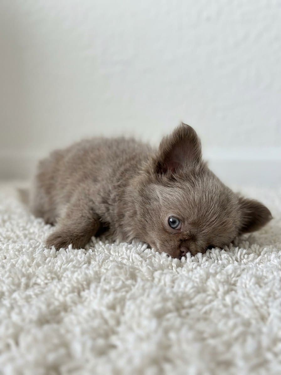 Щенок Чихуахуа элитного питомника Royal Paws, окрас Окрас: Лиловый длинношерстная