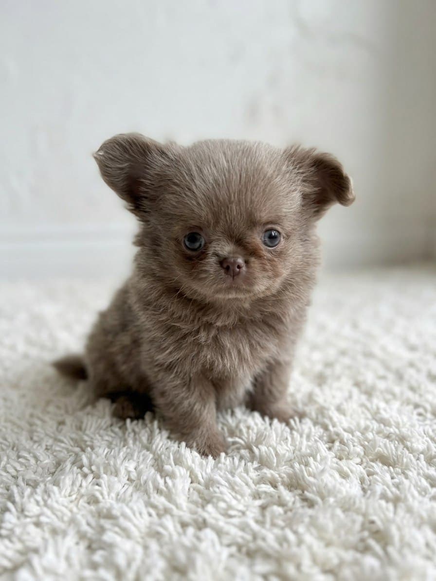 Щенок Чихуахуа элитного питомника Royal Paws, окрас Окрас: Лиловый длинношерстная